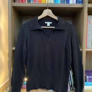 casual corner • black collared sweater